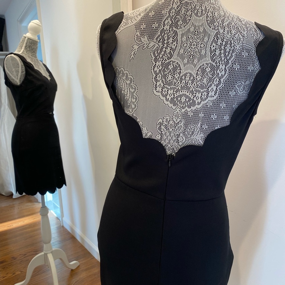 Scalloped Black Dress - Picture 2 of 5